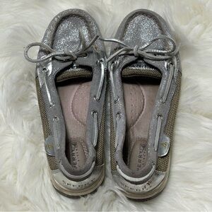 Sperry Metallic Silver Boat Shoes A3